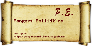 Pangert Emiliána névjegykártya
